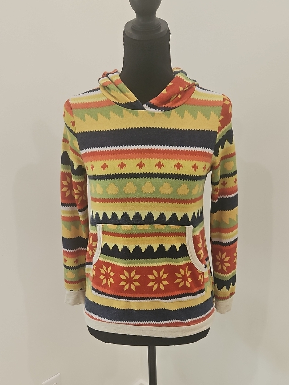 Pomelo Multicolor Striped Nordic Knit Top. Size S